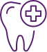 Animated tooth with cross representing emergeny dentistry